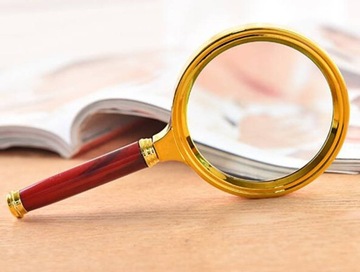 КЛАССИЧЕСКАЯ РУЧНАЯ УВЕЛИЧНОСТЬ 60 мм ЗОЛОТО СТЕКЛО ЭЛЕГАНТНЫЕ МАССИВНЫЕ УКРАШЕНИЯ