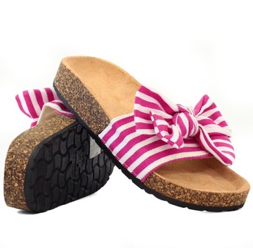 СТИЛЬНЫЕ ЖЕНСКИЕ ТАПОЧКИ С БАНТОМ НА ПРОБКЕ