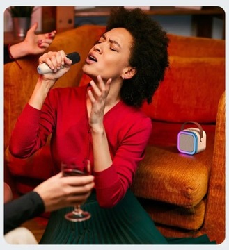 ПОРТАТИВНЫЙ ДИНАМИК BLUETOOTH КАРАОКЕ RGB 2 МИКРОФОНА USB SD МИНИ-ГНЕЗДЬ