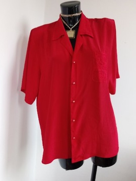 Czerwona koszula OSCAR vintage haft poduszki retro