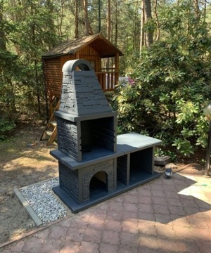 Duży grill PODSTAWA BETONOWA ogrodowy węglowy betonowy wędzarnia WYPRZEDAŻ