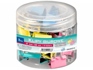 Klipy TETIS 15mm kolorowe 60 sztuk