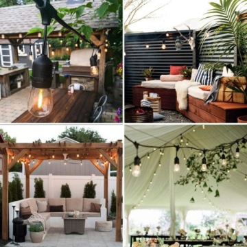 Girlanda OGRODOWA ŚWIETLNA 10m + 10x ŻARÓWKA LED Zasilanie sieciowe