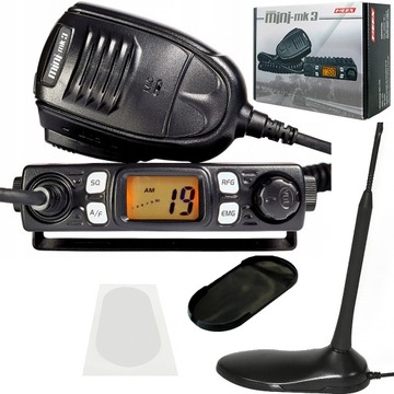 CB RADIO MERX MK3 Mini najmniejsze AM/FM RF-Gain ASQ + Antena PNI Extra 45