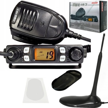 CB RADIO MERX Mini MK3 najmniejsze AM/FM RF-Gain ASQ + Antena PNI Extra 45