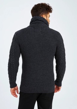 Leif Nelson Свитер с шалевым воротником Антрацитовый