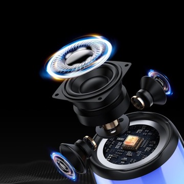 КОМПЛЕКТ КАРАОКЕ МИКРОФОНЫ + ДИНАМИКИ С ЦВЕТНОЙ ПОДСВЕТКОЙ BLUETOOTH