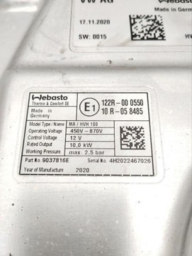 PORSCHE TAYCAN 9J1 2021 RADIÁTOR