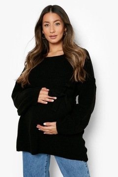 PK338 czarny sweter ciążowy BOOHOO L