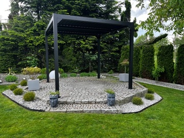 Алюминиевая беседка-пергола 4х4 Антрацит + LED