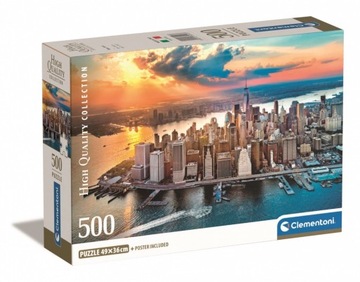 PUZZLE Układanka PUZLE Zestaw 500 Elementów Compact New York ŚWIETNE Piękne