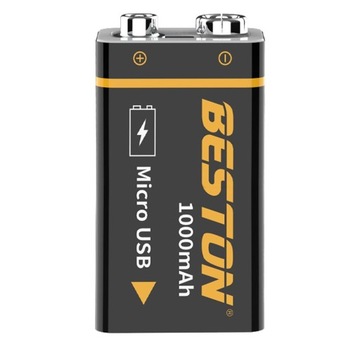 Аккумулятор microUSB 9 В, 1000 мАч 6F22 6LR61 522 E-BLOCK R9 + кабель питания