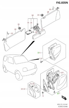 SUZUKI JIMNY 05-16 - ZRCÁTKO PRAVÉ NALAKOVAT
