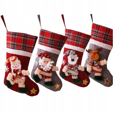 РОЖДЕСТВЕНСКИЕ НОСКИ В ПОДАРОК ​​БОЛЬШОЕ УКРАШЕНИЕ КАМИНА УКРАШЕНИЕ ОКНА 4X