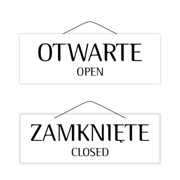 Tabliczka laminowana 2-str OTWARTE ZAMKNIĘTE/OPEN