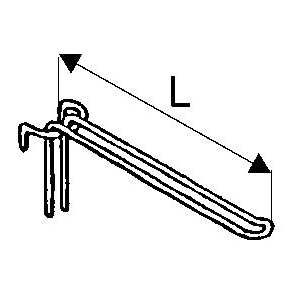 Подвесной крючок с двойной хромированной решеткой, 30 см.