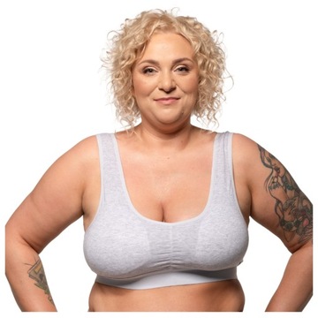 Biustonosz TOP SPORTOWY Stanik FITNESS bez fiszbin PUSH UP Plus size 4XL
