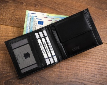 Маленький мужской кошелек PETERSON для карточек, кожаный с RFID