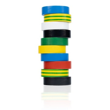ZESTAW 10SZT. TAŚMA IZOLACYJNA IZOLACJA PCV MOCNA WODOODPORNA 16MM x 10M
