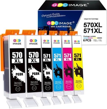 6 TUSZE DO DRUKARKI Canon PGI-570XL CLI-571XL 5700