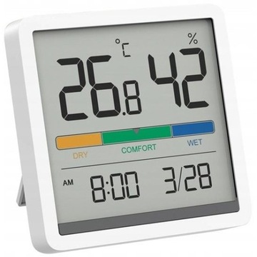 Termometr higrometr wilgotnościomierz stacja pogodowa zegar data