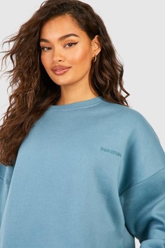 BOOHOO NIEBIESKI KOMPLET DRESOWY OVERSIZE BLUZA SPODNIE D8U NG2__L