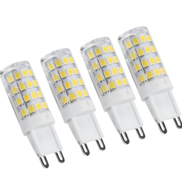 4x ŻARÓWKA LED GWINT G9 5W 230V BARWA BIAŁA ZIMNA 6000K 470lm 360° PREMIUM