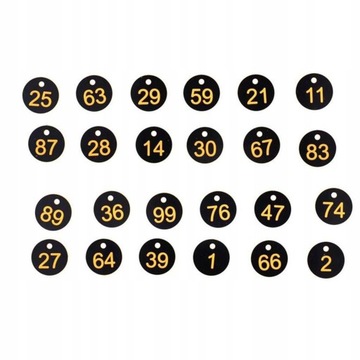 100x переносная бирка с номером 1-100 для ключей