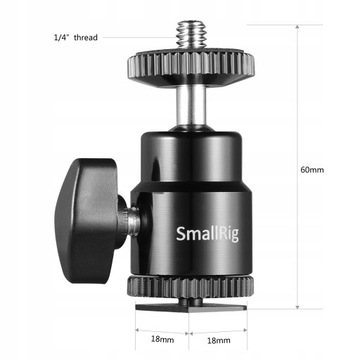 2x mini głowica kulowa SmallRig na zimną stopkę do akcesoriów foto video