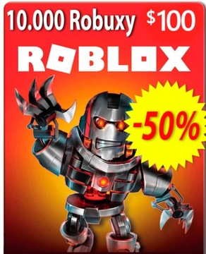 ROBUX ROBLOX 10000 100 USD KARTA PODARUNKOWA