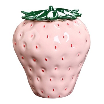 Керамический герметичный контейнер для хранения в форме клубники, переносной, розовый