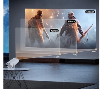 ПРОЕКТОР ANDROID TV WIFI FULL HD ПОРТАТИВНЫЙ УМНЫЙ ВРАЩАЮЩИЙСЯ ДИНАМИК