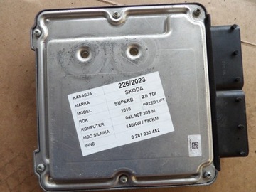 SKODA SUPERB III B8 3V KOMPUTER SILNIKA 04L907309M 0281030462 SPRAWDZONY