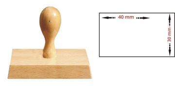 GRYF PIECZĄTKA RĘCZNA LOGO STEMPEL GRAFIKA 40x30 mm
