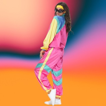 НАряд в стиле дискотека 80-х годов 90-х Фитнес-футболка в стиле ретро-фитнеса XS S