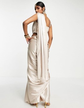 КАНЬЯ ЛОНДОН БЕЖЕВОЕ АТЛАСНОЕ САРИ (38)