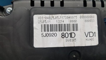 PŘÍSTROJOVÁ DESKA BUDÍK SKODA OE 5J0920801D