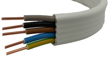 Przewód kabel płaski YDYp 5x2,5 450/750V 1m