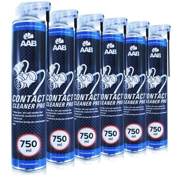 6x AAB Contact Cleaner PRO750ml SPRAY CZYŚCI STYKI