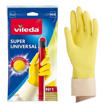 VILEDA SUPER GRIP ПЕРЧАТКИ ДЛЯ ДОМАШНЕЙ РАБОТЫ M