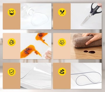 ЗАЩИТНЫЙ КОВРИК ДЛЯ СТОЛЕШНИЦЫ СТОЛ 1мм МЯГКОЕ СТЕКЛО 60х120см