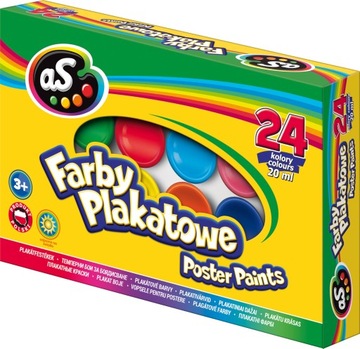 FARBY PLAKATOWE SZKOLNE AS 24 KOLORY 20 ML ASTRA