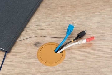 2x КАБЕЛЬНЫЙ ВВОД FI60 СВЕТЛЫЙ ДУБ ЗАЩИТА КАБЕЛЯ