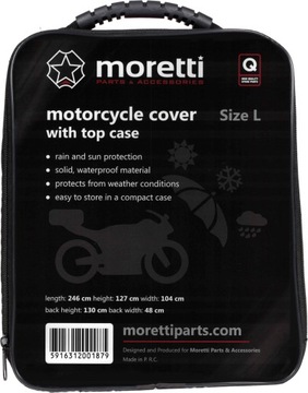POKROWIEC NA MOTOCYKL z KUFREM MORETTI L mocny