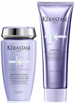 Kerastse Blond Absolu Ultra Violet zestaw do włosów blond szampon odżywka