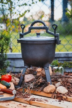 CAST IRON HONTING POT, Венгерское жаркое для костра ГРИЛЬ, 8л