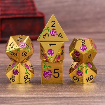 ZŁUDNE PŁATKI ZESTAW 7 METALOWYCH KOŚCI RPG