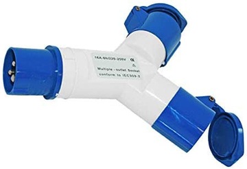 WTYCZKA CEE ROZDZIELACZ 2x GNIAZDO Z KLAPKĄ 230 V