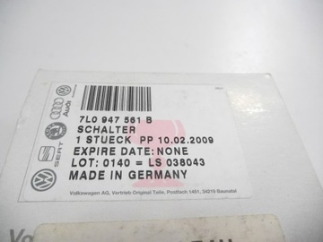 PŘEPÍNAČ SPÍNAČ RUČNÍ TOUAREG 7L0947561B