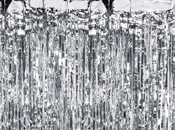 KURTYNA SREBRNY DESZCZ 100X200CM ŚCIANKA DO ZDJĘĆ